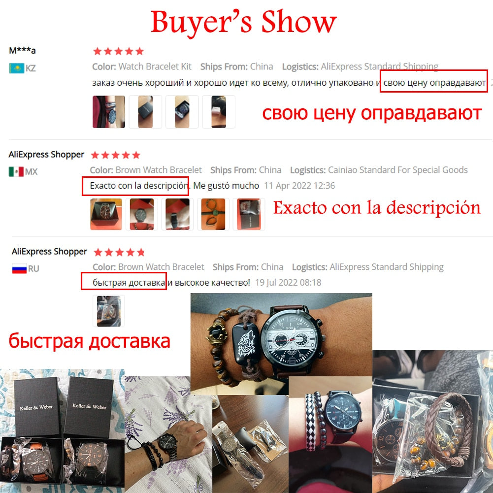 Set de reloj y Brazaletes