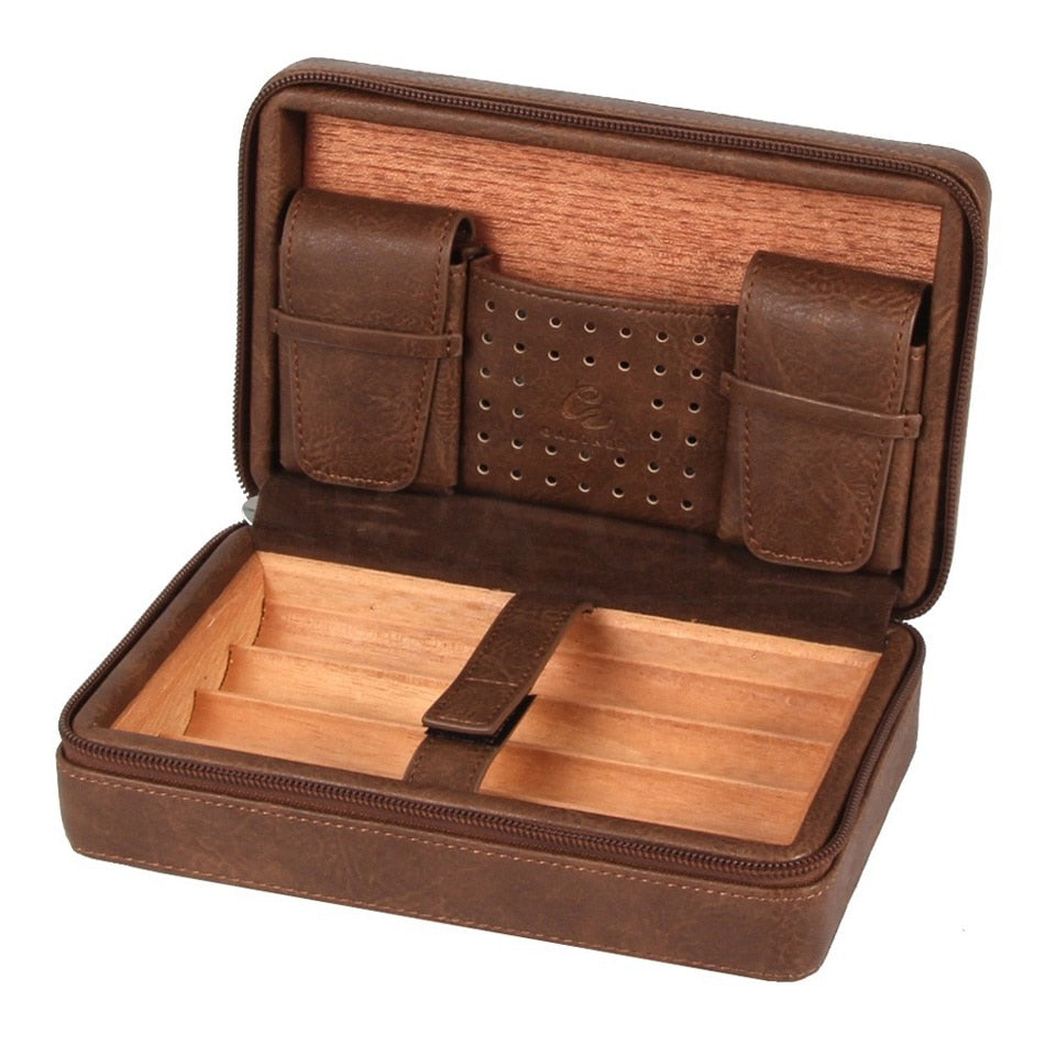 Humidor Leather Cigar Travel Case
