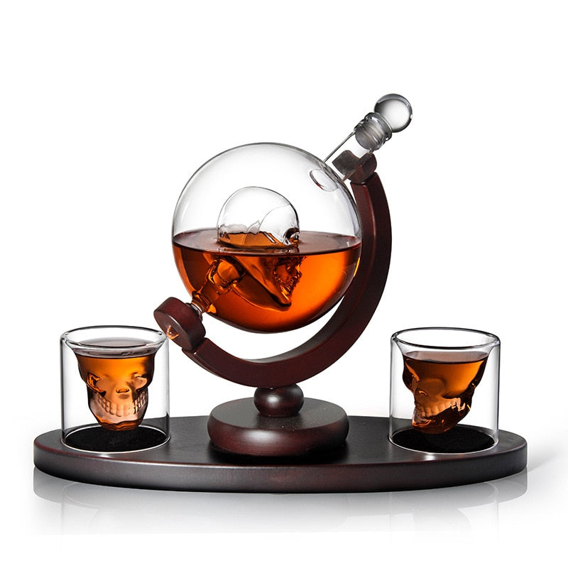 Skull Decanter Set with 2 Shot glasses