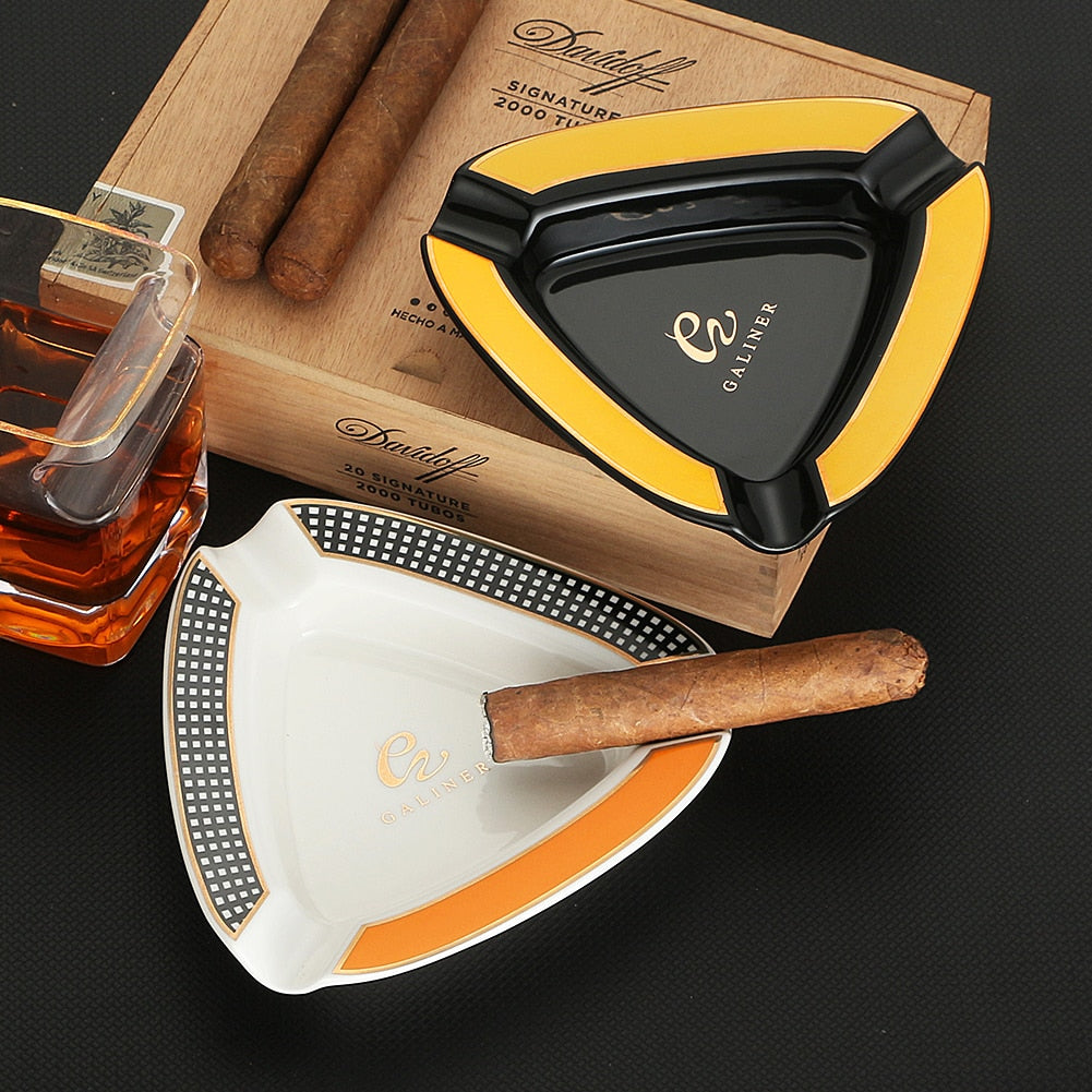 Ceramic Ashtray for 3 Cigars