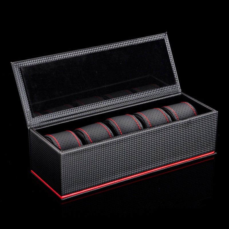 5 Slots Carbon Fiber Watch Box