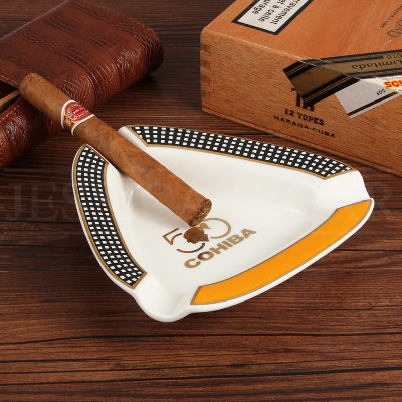 Ceramic Ashtray for 3 Cigars