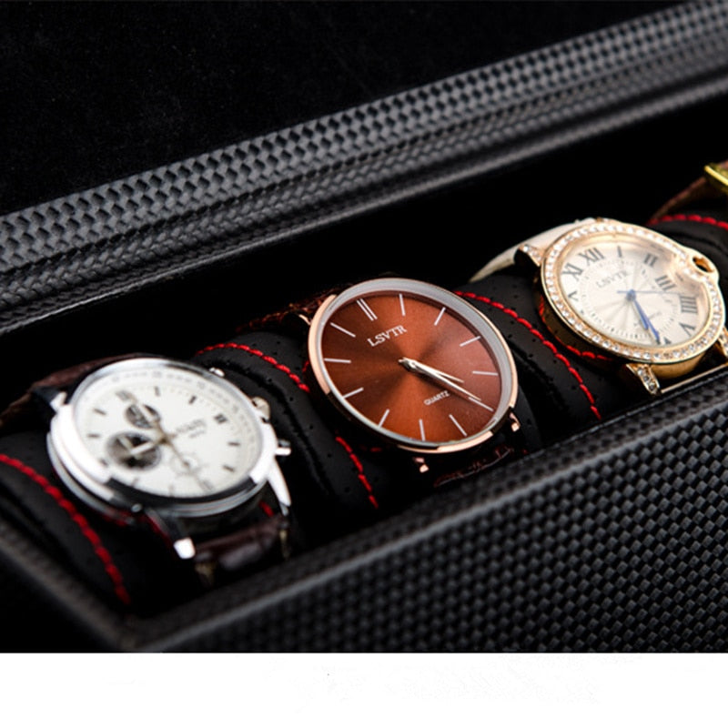 5 Slots Carbon Fiber Watch Box