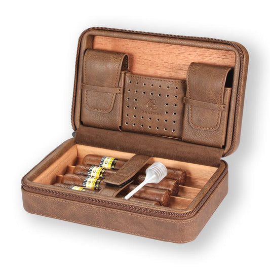 Humidor Leather Cigar Travel Case